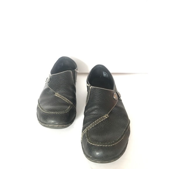 Clarks Shoes - Clarks Womens Loafers Ashland Lane Black Slip-On Leather Sz 7W READ DESCRIPTION*